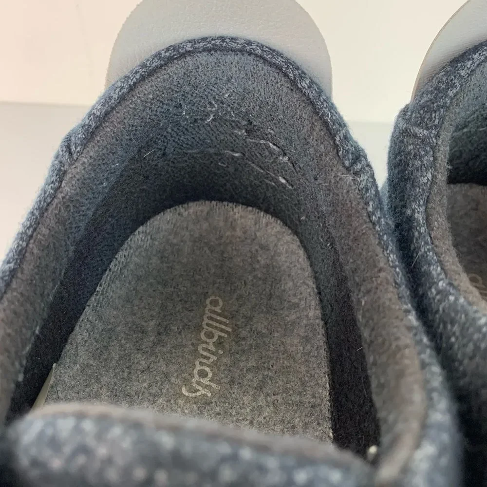 Allbirds men’s wool dark gray black wool pipers walking lace up shoes size 11